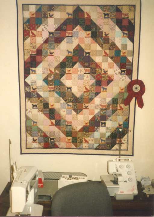 image title is Crib Quilt, Hand Quilted, 1992-3