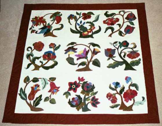 image title is Jacobean Wall Quilt, 2000